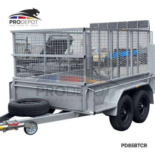8×5 Premium Cage Trailer Full Ramp at back