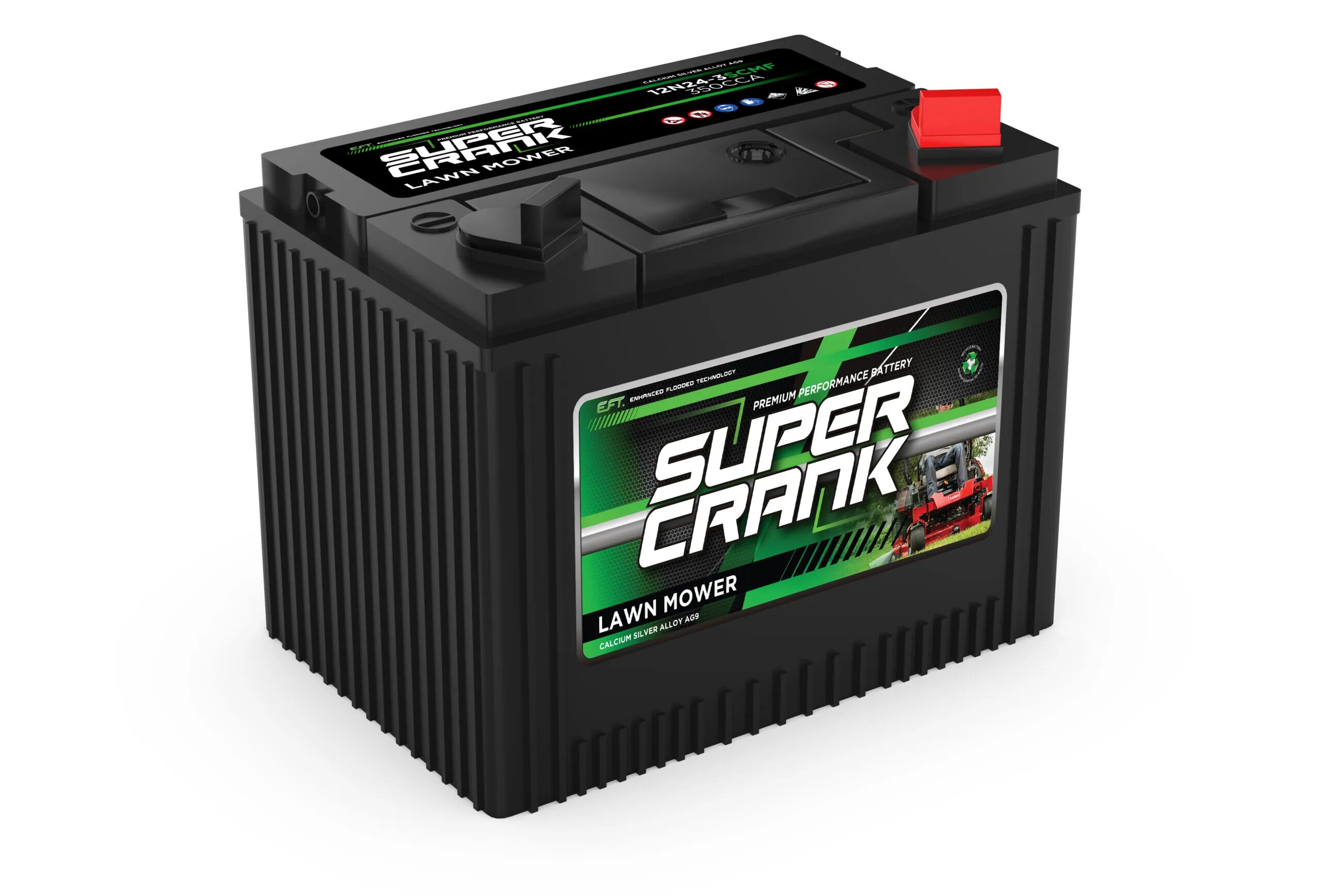 Super Crank Mower Automotive Battery 12N24-3SCMF