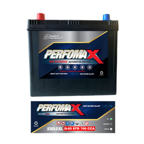 Performax Automotive Battery EFB 55D23L SCMF — Supplied Fast, Brand May Vary Depending on Stock Availability