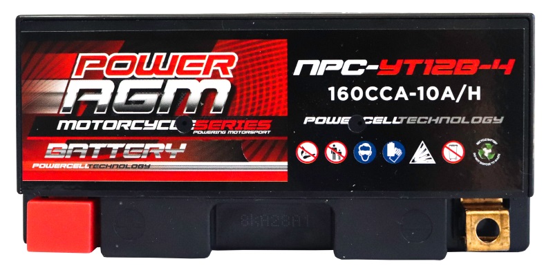 Motorcycle AGM Range Batteries NPC-YT12B-4 - Image 2