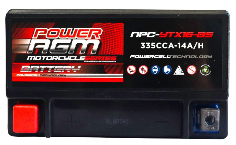 Motorcycle AGM Range Batteries NPC-YTX16-BS - Image 3